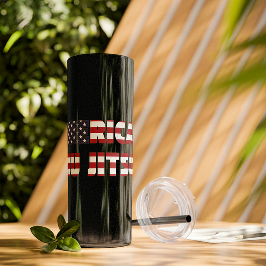 AJJ Skinny Tumbler with Straw, 20oz